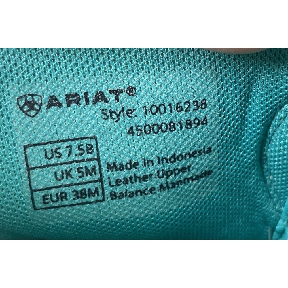 Ariat Women Leather Fatbaby Heritage Cowboy Boot Brown& Teal Cowgirl Westrn 7.5B - Picture 7 of 12